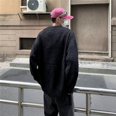 美式字母印花毛衣男冬季街头潮牌嘻哈宽松情侣针织衫P58，男装针织衫/毛衣，四季星座218-1