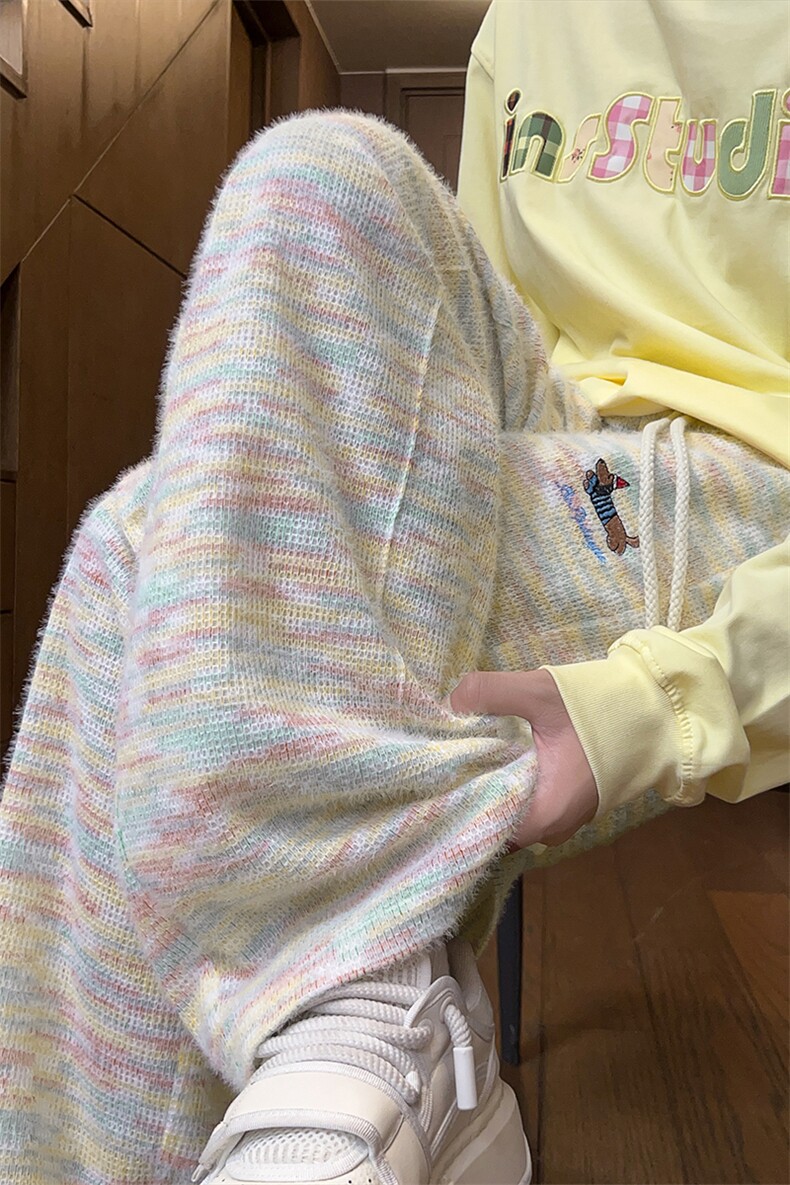 25新款300g重磅刺绣腊肠狗大码潮流百搭休闲裤男K5978-特P36控69,男装休闲裤,电商A001