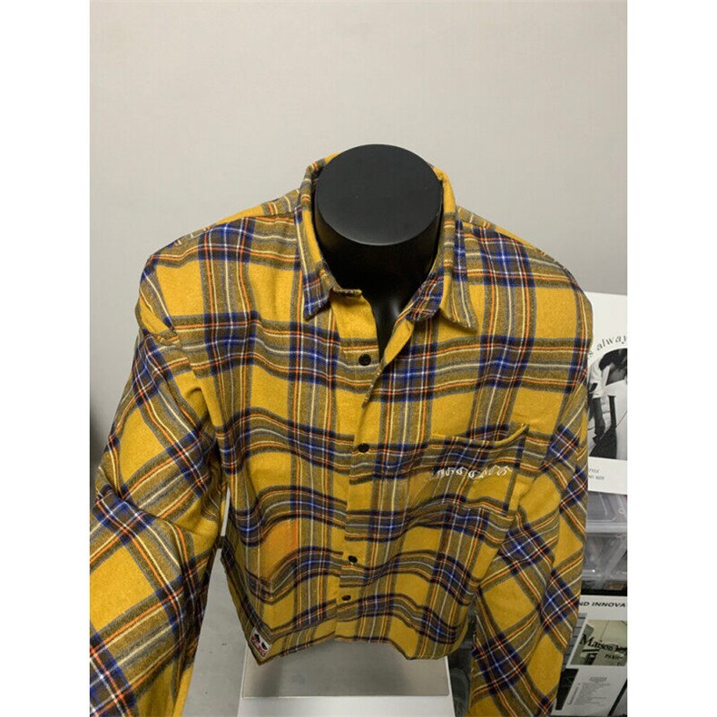 【有货】新款格子衬衫美式复古开衫男宽松上衣高街潮CY0338特P35,男装衬衫,星座1004（原星座815-3）