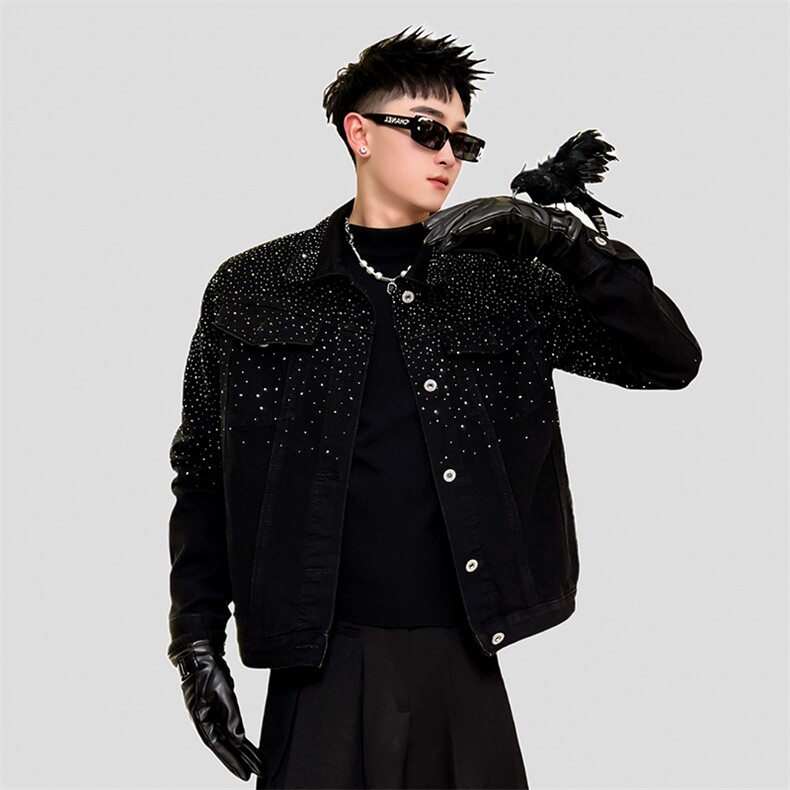 AF37/特P138控178秋季社会小伙潮流修身休闲百搭夹克外套男黑首1,男装夹克,星座305B-1