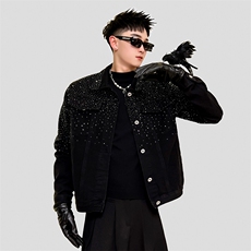 AF37/特P138控178秋季社会小伙潮流修身休闲百搭夹克外套男黑首1，男装夹克，星座305B-1