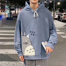 WY2150-P35加绒款-P40纯棉连帽卫衣男大码运动帽衫宽松薄外套男，男装卫衣，电商A040