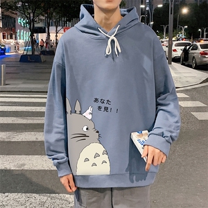 WY2150-P35 加绒款-P40 纯棉连帽卫衣男大码运动帽衫宽松薄外套男图片