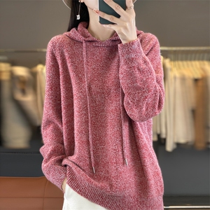 撤柜清仓秋冬连帽卫衣女羊绒衫针织衫帽衫宽松打底羊毛衫大码毛衣图片