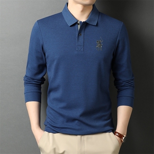 爸爸长袖t恤男纯棉中年休闲polo衫翻领衣服春秋薄款秋装上衣秋衣图片