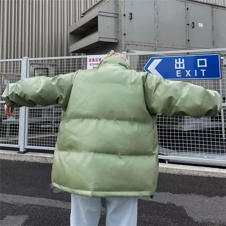 机车pu皮面棉服外套男女款美式bf保暖面包服皮棉袄冬季W169/P90,男装棉衣,星座506