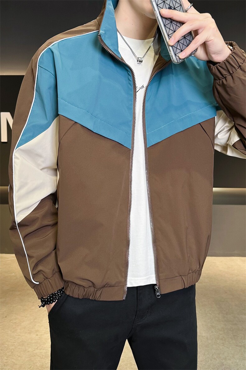 2026春季新款高品质拼色立领夹克DSA157B-J1577-特P70,男装夹克,电商A157B