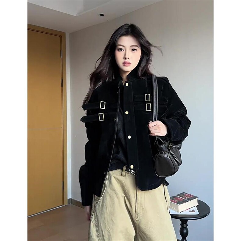 黑色现货！咖色每天有出！麂皮绒夹克1005-FWWT48-85，男装夹克，星座1005