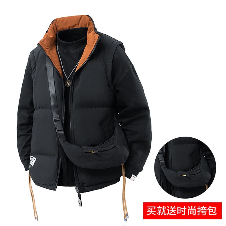 送包包抖音直播立领大码棉马甲宽松双面穿保暖背心无袖潮8588,男装背心/马甲,星座1402-1
