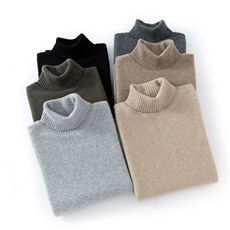 男士秋冬新款简约时尚高翻领套头衫重磅加厚，男装羊绒套衫，恒标羊绒