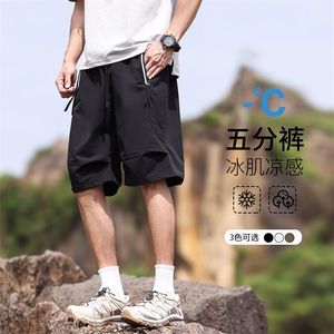 美式潮牌速干网眼透气短裤男士夏季抽绳薄款五分篮球运动裤图片