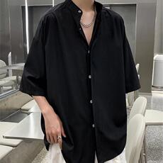 夏季免烫新中式男装痞帅衬衫男短袖潮牌百搭上衣休闲衬衣CD30，男装衬衫，星座1116A-1（原606A）