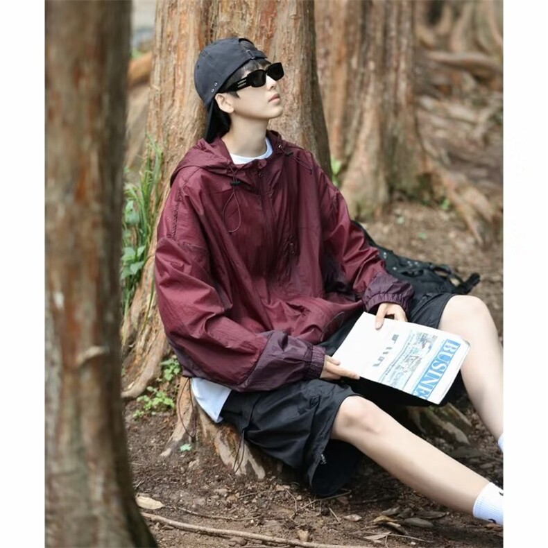 透气连帽防晒衣男夏美式潮牌设计感小众撞色防晒服外套W4855-P41,男装防晒衣,星座412-3