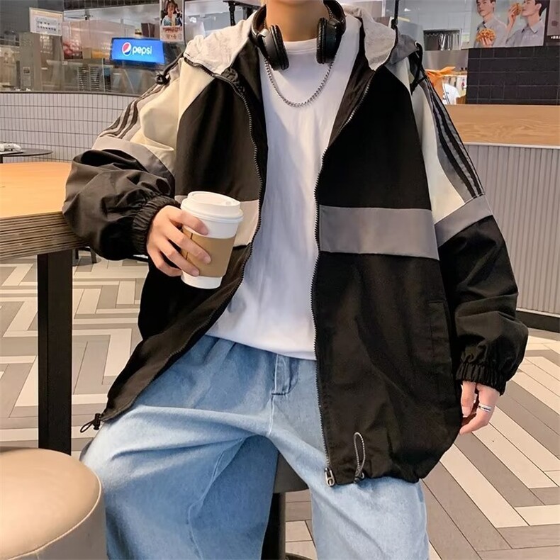 春秋ins港风百搭夹克外套男韩版潮流男风衣连帽上衣W3557-P58,男装夹克,星座512-2