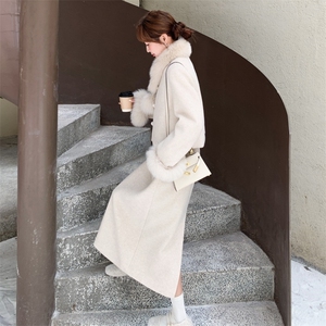 有货 呢料羽绒服两件套套装 真狐狸毛+90羽绒，2583-P405，控598图片
