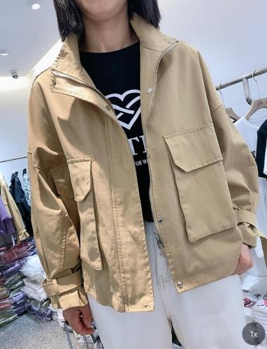 DG861早春新款立领纯色简约百搭外套,女装,L·H·X
