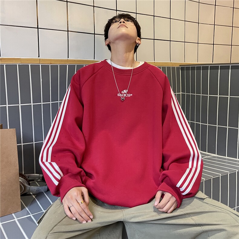 主推港风潮美式拼接织带绣花情侣卫衣运动外套男女G1061P48,女装短外套,电商A339