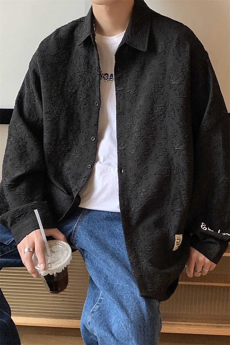 港风花型长袖衬衫男大码M-5XL情侣风长袖衬衣男CCS8734P45控,男装衬衫,星座226-2