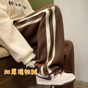 抖音品质宽松潮流加绒加厚卫裤宽松ins休闲裤B315-K5445-P65控78图片