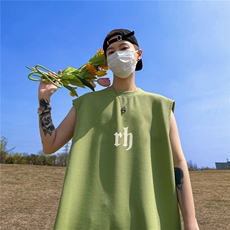 华夫格背心直播高品质重磅220克rh印花HB768-P25控38，男装背心/马甲，星座508（原C305）