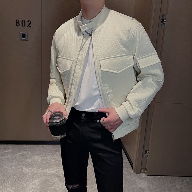 春季高级感外套男韩版潮流休闲短款立领夹克痞帅JK2307-P125控150,男装夹克,电商B267
