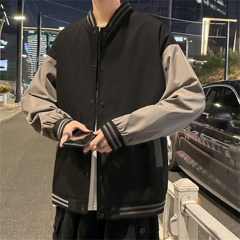 春秋季夹克男宽松港风球服外套韩版大码上衣J6301-P40,男装夹克,星座1109-2