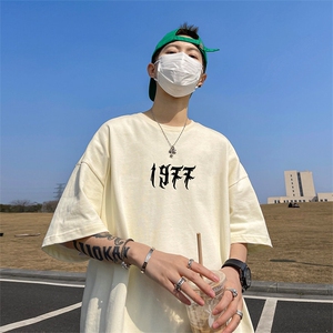 抖音得物二开现货 220克夏装重磅美式高街宽松短袖t恤 MT101图片