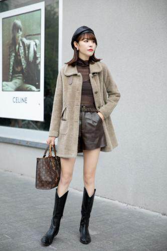 新款皮毛一体大衣，，女装，伊娜蕾尔