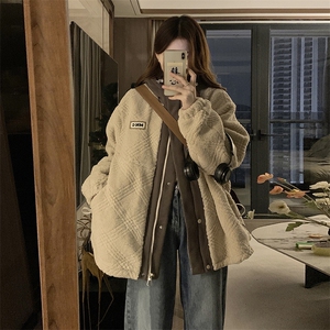 毛呢外套少女秋冬季新款大童初高中学生加厚羊羔绒大衣C548-P120图片