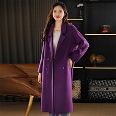 2025年秋季新款百搭羊毛大衣，女装双面呢大衣，泰公羊绒