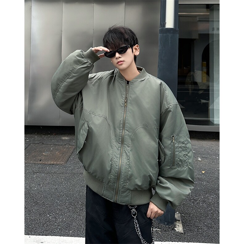 美式秋冬飞行员夹克棉衣外套男加厚棉服廓形棒球服MY08213-P88图片