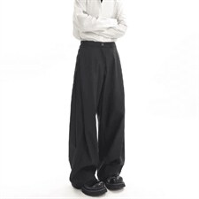 春秋美式高街休闲裤男女垂感阔腿西裤长裤纯色西装裤宽松直筒裤子，男装西服套装，电商A443