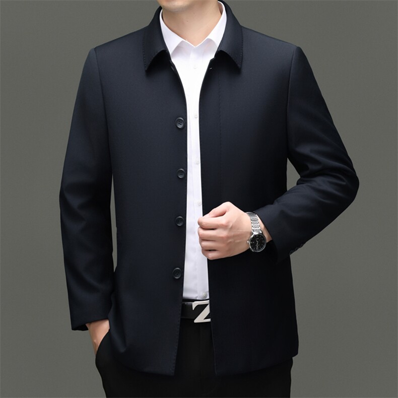 HM8115秋季新款男士风衣翻领商务领导服男装纯色外套,男装风衣,电商B360A（原721A）