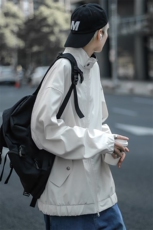 户外登山冲锋衣外套男春秋季新款宽松大码美式潮牌痞帅连帽夹克，男装夹克，星座716-2