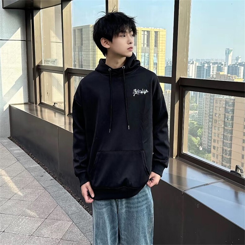 抖音得物高品质印花连帽卫衣秋冬装美式宽松连帽纯色卫衣ADL108,男装卫衣,电商A443