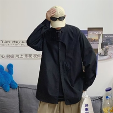 春季痞帅ins休闲衬衣设计感小众港风宽松衬衫男外套W6944-P35，男装衬衫，星座512-2