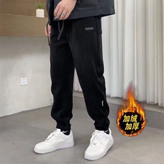 秋冬新款雪尼尔休闲卫裤男潮流百搭加绒加厚宽松直筒束脚运动长裤，男装休闲裤，星座506A