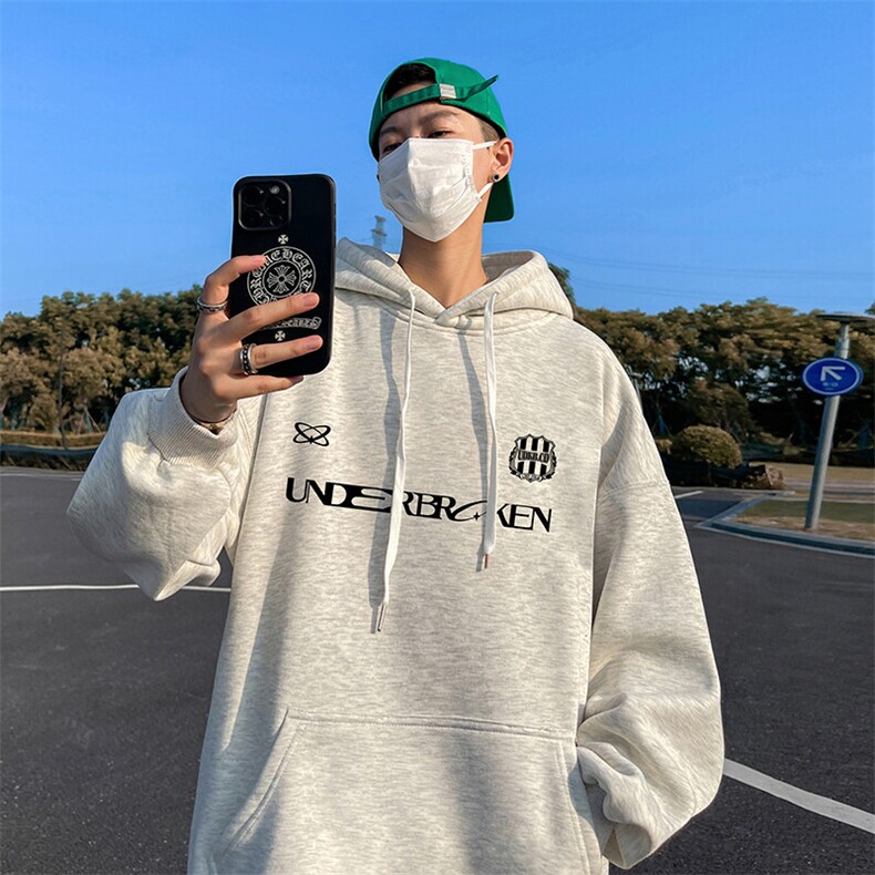 抖音得物供货 可提供视频 秋冬重磅美式宽松连帽卫衣DL2310图片