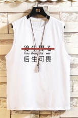 BX25028-P20港风运动汗背心男大码汗衫男无袖T恤男砖墙挂拍，男装T恤，电商A040A