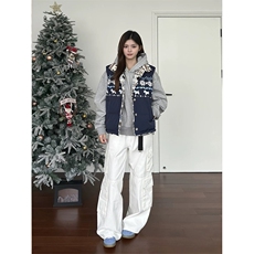 网图高品双面穿工艺拼接设计摇粒绒棉服外套马甲男女A1124-P88，男装棉衣，星座1505