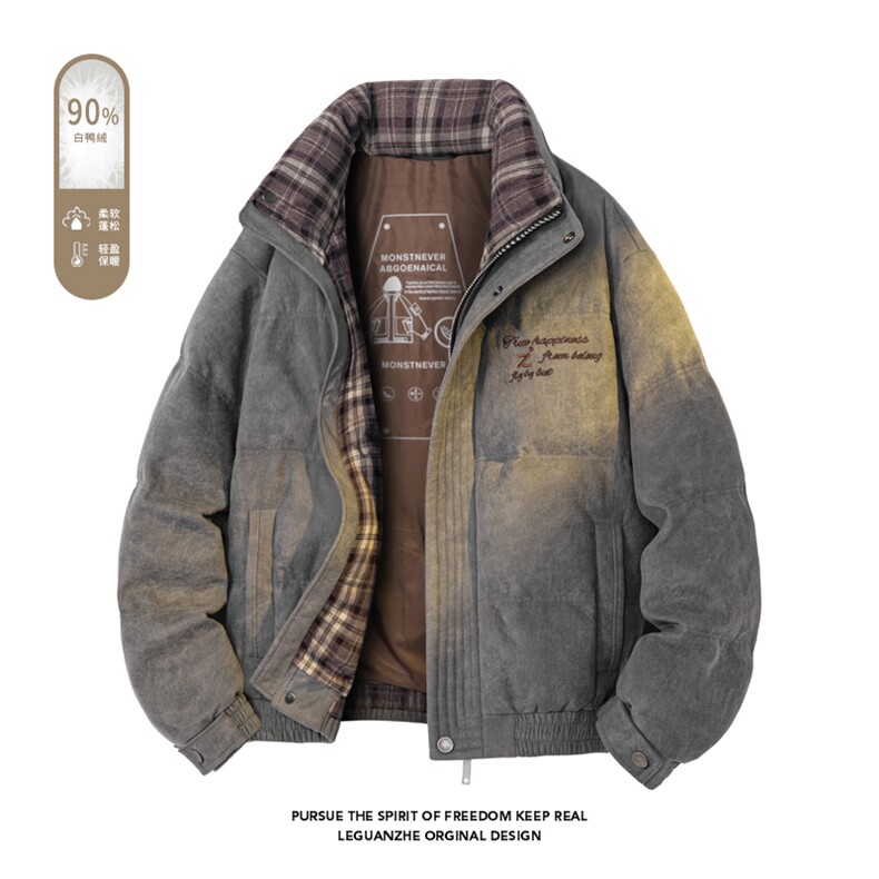 2025冬季新款港风白底大码90%白鸭绒羽绒服M-3XLG9918-特P265,男装羽绒服,电商A022
