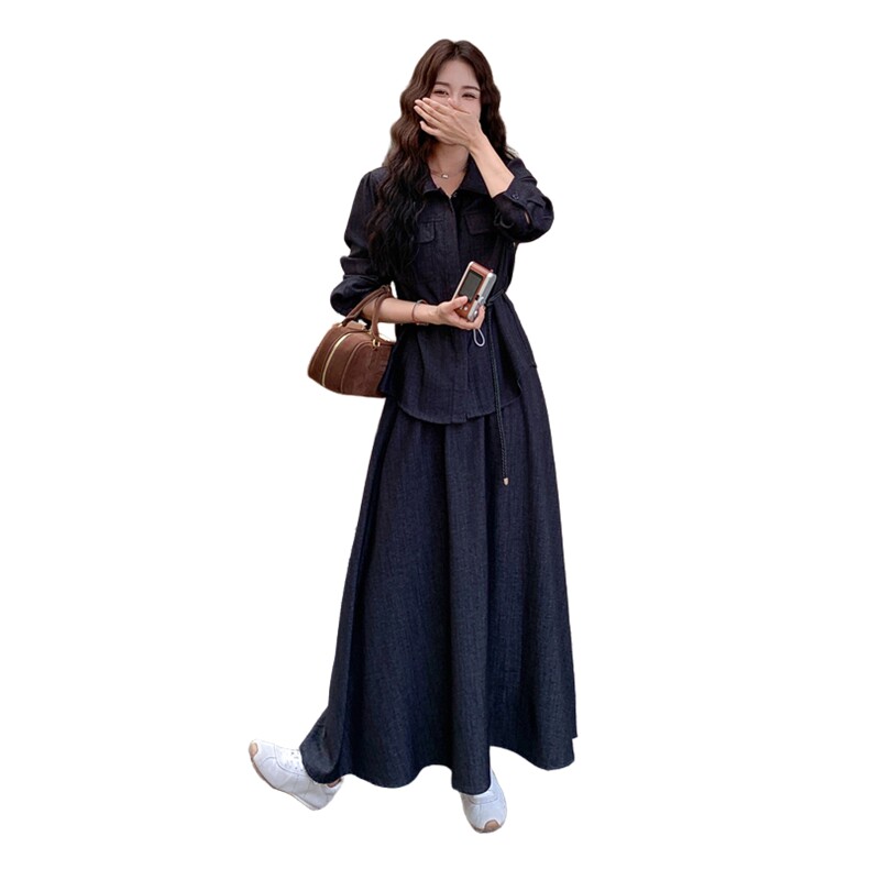 秋装新款时尚套装牛仔色两件套2C092-98662-P165-K238,女装套装/套裙,2C092