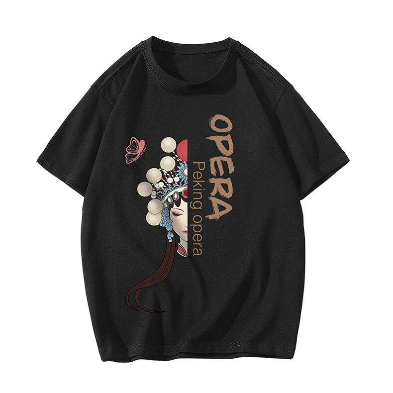 京剧脸谱纯棉短袖t恤男大码半袖打底衫宽松体恤衫DX17161-P20,男装T恤,电商A040A