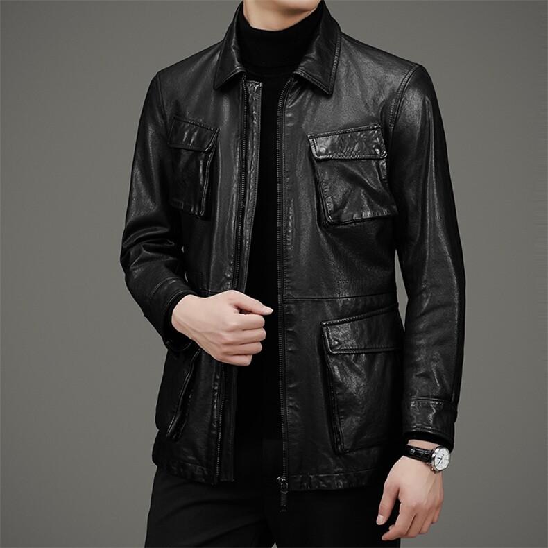 88031秋冬新款男士真皮皮衣绵羊皮工装夹克商务外套P950，男装夹克，电商B360A（原721A）