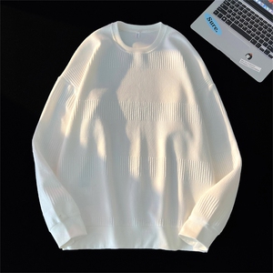S8009/P35秋装新款现货毛毯平铺个性提花宽松卫衣男上衣T恤外套男图片