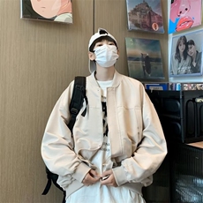 秋季新款高级感立领夹克男士韩版潮流港风宽松外套W8821-P65，男装夹克，星座1109-3