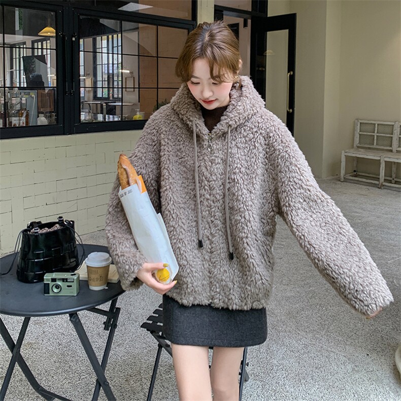卡其色高端环保皮草加厚保暖1C045-H8397P195K298,女装棉衣/棉服,红龙果