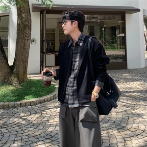 JK728-尺码S-2XL-特P68-现货5万件-假两件拼接新贵衬衫针织衫外套图片