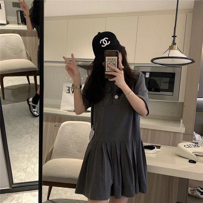 60541灰灰子百褶连衣裙，女装连衣裙，XTZ style