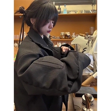 美式翻领夹克男款春秋设计感工装外套解构短款棒球服LJK5066-P75，男装夹克，星座1008